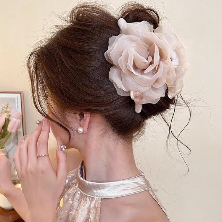 Flower Hair Clip Slip Resistant Design Lightweight Hairpin For Women Girls Soft Feel Wear