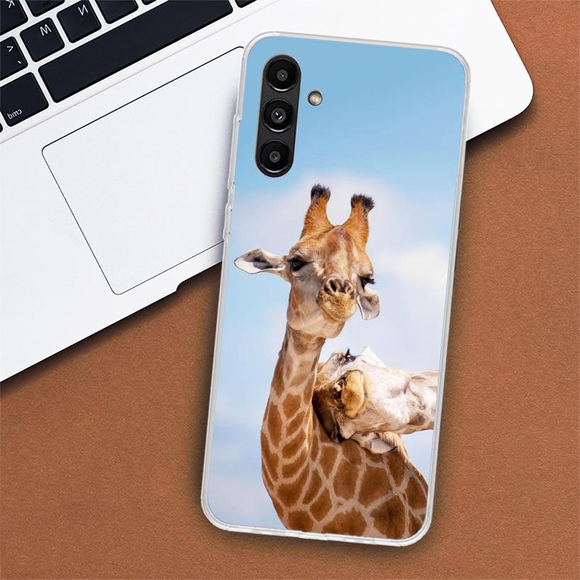 Cute Cartoon Giraffe Animal Phone Case For Samsung Galaxy A56 A55 A54 A53 A16 A15 A14 A13 A36 A35 A34 A33 A26 A25 A24 A23 A05S A
