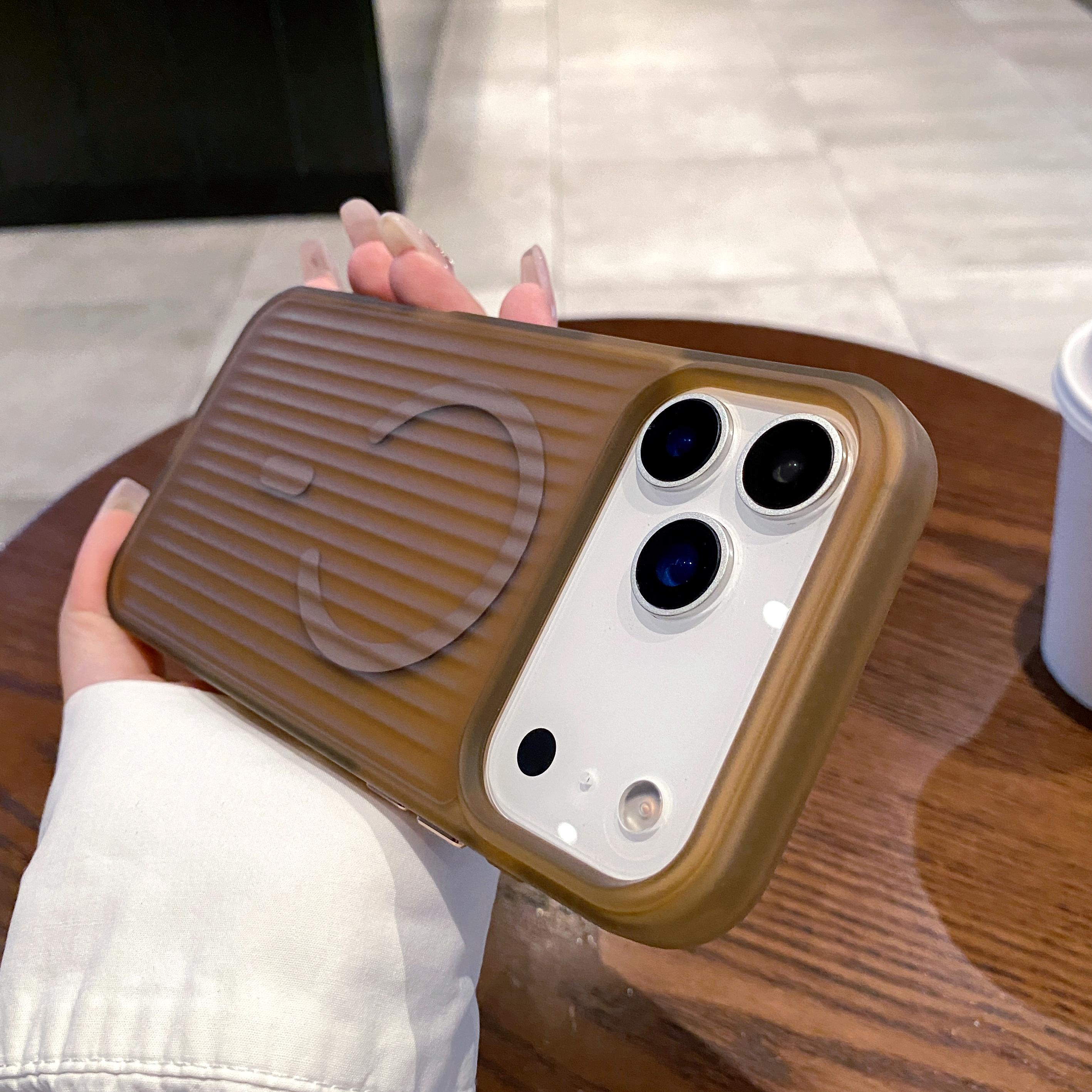 

Magsafe Corrugated Stripe Magnetic Wireless Charging Case For iPhone 17 Air 16 15 14 13 12 11 Pro Max Shockproof Matte Cover For iphone14Pro