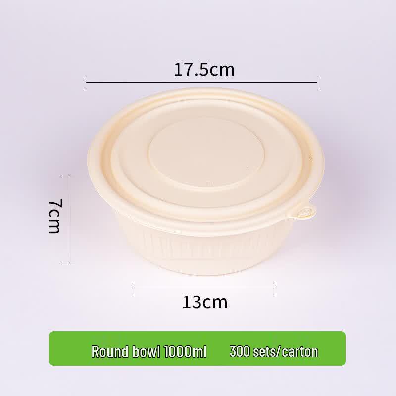 Chuzhou 1000ml Biodegradable Corn Starch Round Meal Prep Containers (300-pack)
