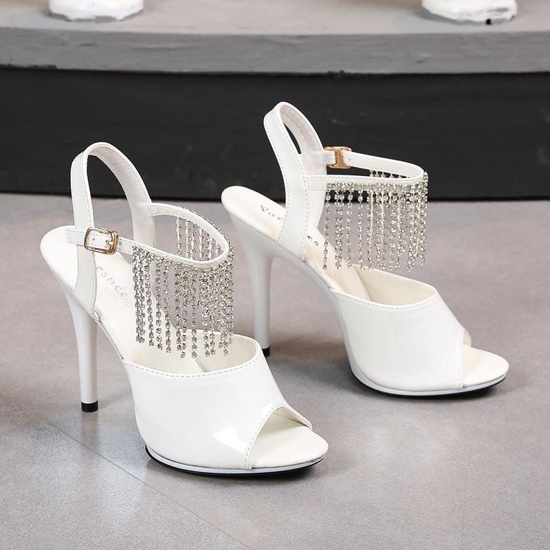 Women's High-heeled Sandals Sexy Fish Mouth Thin Heeled Shoes Leopard Print Shoes