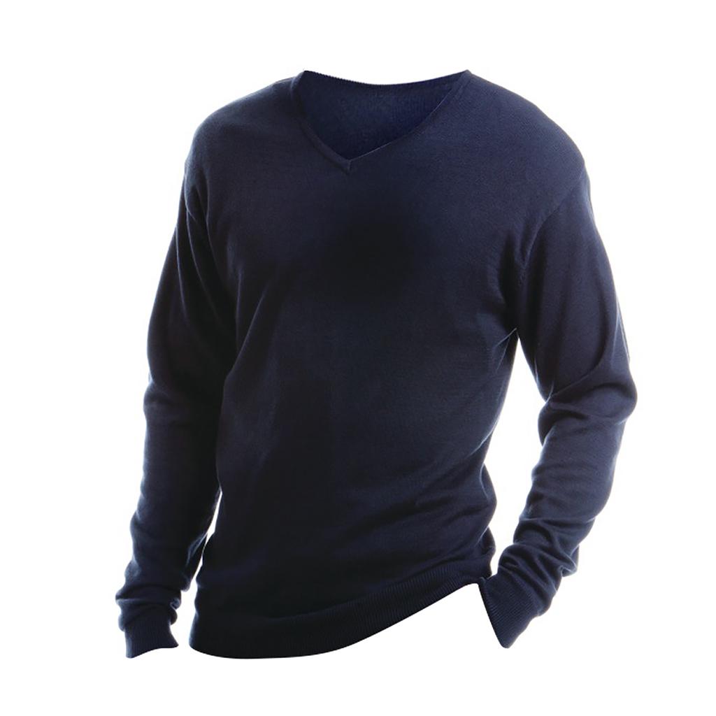Kustom Kit Mens Arundel Long Sleeve V-Neck Sweater