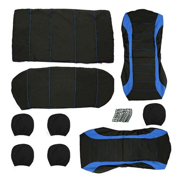 Capas para assento de carro Conjunto completo Protetor de assento de carro Capas para assento de carro Tecido de poliéster Universal Serve para a maioria das capas de carros