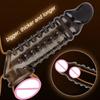 Male Penis Ring Glans Enlargement Extender Delay Ejaculation Silicone Reusable Penis Sleeve Condom Adult Male Erotic Toy