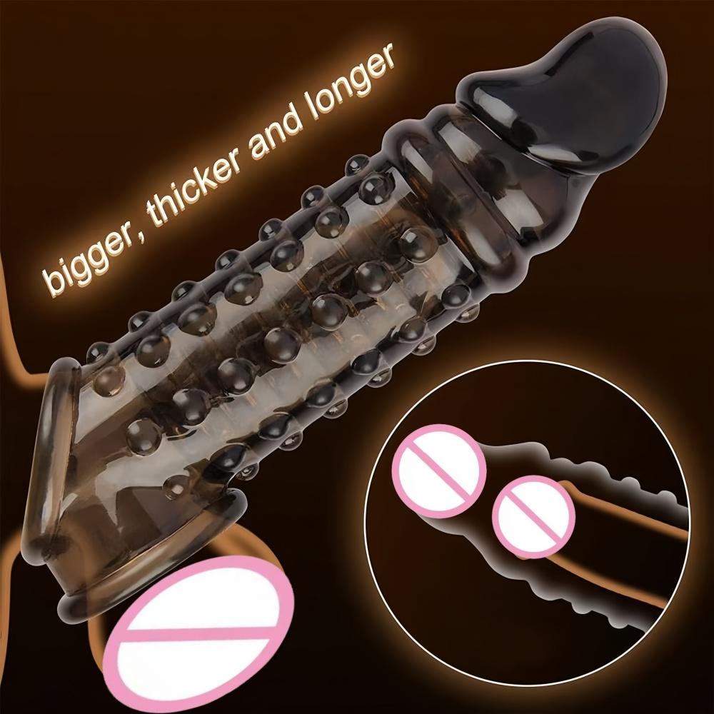 Male Penis Ring Glans Enlargement Extender Delay Ejaculation Silicone Reusable Penis Sleeve Condom Adult Male Erotic Toy