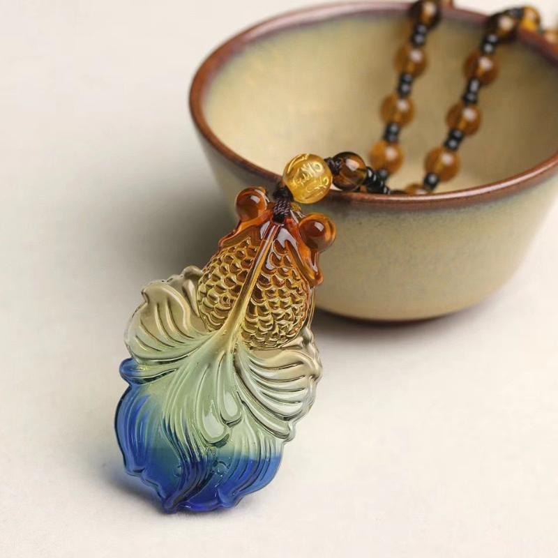 Chinese Style Three Colours Guanyin Buddha Necklace Pendant Exquisite Mascot Sweater Chain Fashion Jewelry Holiday Gift