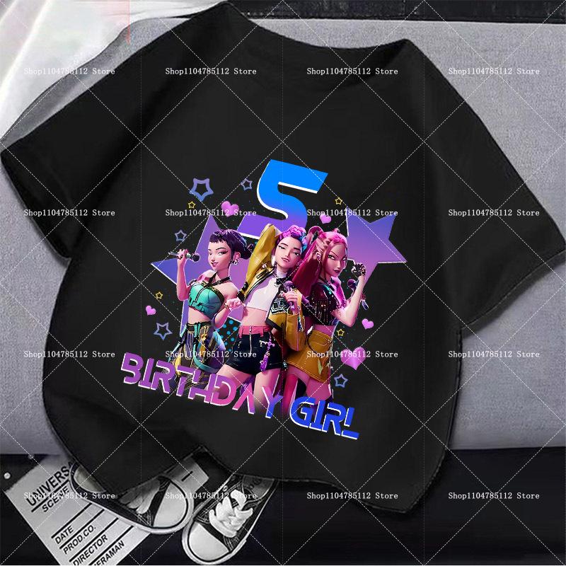 

KPop Demon Hunters number T-Shirt Kawaii Cartoon Clothes Simple Basic Cotton Tops Girl Soft Absorbent Short Sleeve Birthday Gift 110