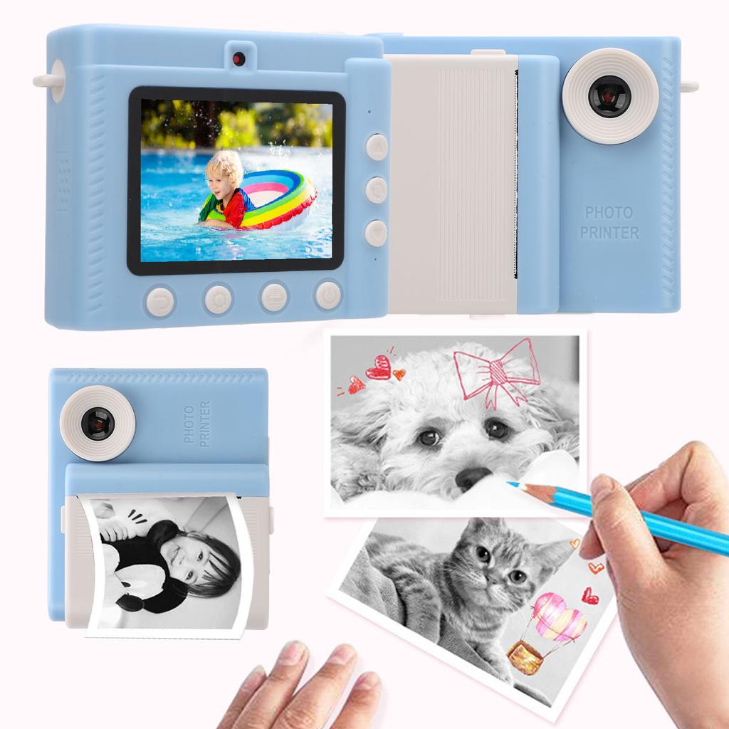 Kinder-Druckkamera mit 3 Rollen Druckpapier HD Dual-Objektiv Foto-Video-Rekorder für Outdoor-Spiel-Fotografie