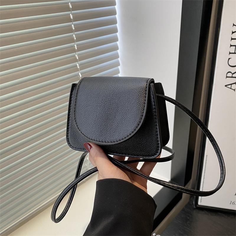Casual versatile lightweight solid color women's shoulder bag simple and portable mini square bag lipstick bag messenger bag
