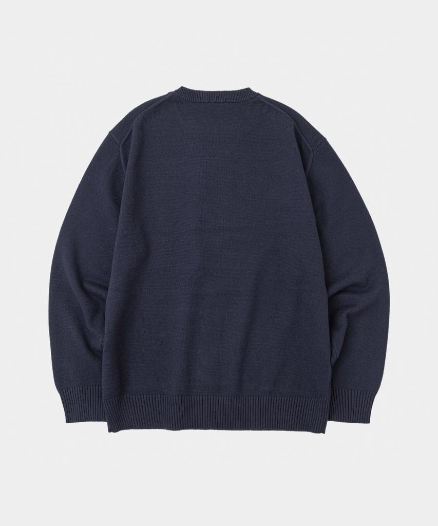 LETTERCOMO Essential Daily Round Knit Navy