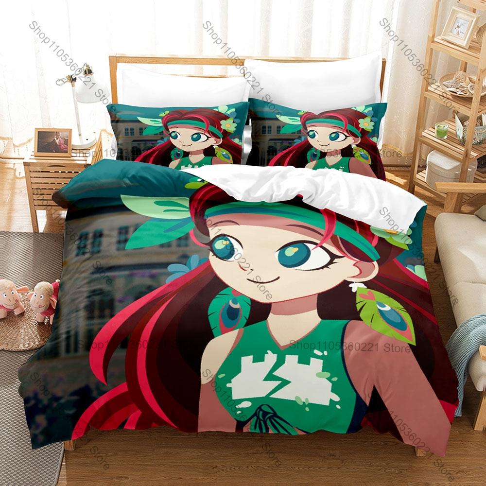 Cris Tales Bedding Set Includes Duvet Cover 2 Pillowcases Hand Drawn Time Magic JRPG Crisbell Fantasy Game Bedroom Decor Gamers