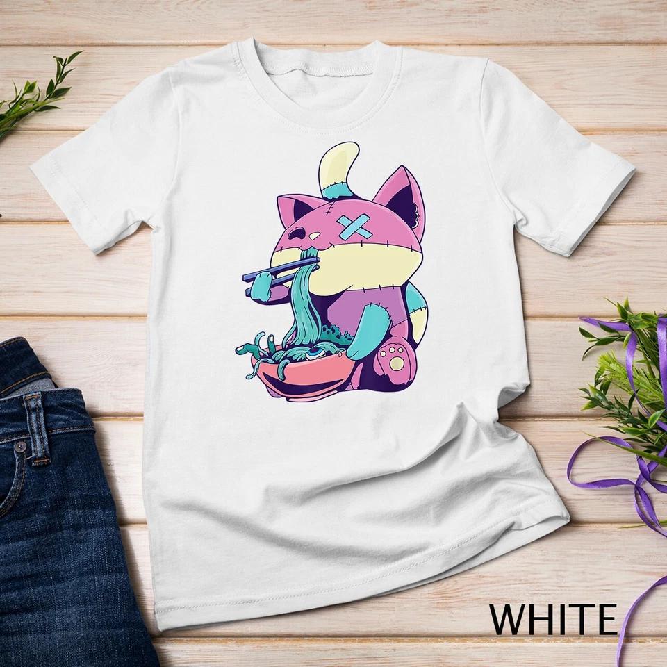 Pastel Goth Ramen Cat Anime Kawaii T-Shirt Unisex T-shirt 8 XL