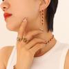 European Style Colorful Cubic Zirconia Jewelry Set with Diamond-Studded Necklace, Light Luxury Bracelet, and Exquisite Earrings