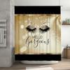 Vogue Eyes Lashes Decorative Shower Curtain For Bathroom Home Decor Waterproof Printed Black Gold White