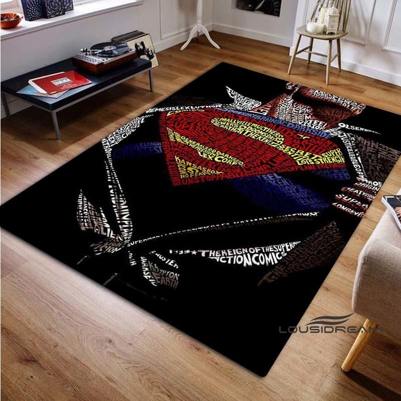 "Superman" rugs in a variety of styles and sizes—perfect for use as bedroom play mats, living room rugs, and home decor.