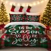 3pcs Checkered Christmas Print Coreless Bedding Set Multiple Size Bedrooms Dormitories All Season Comfortable Machine Washable