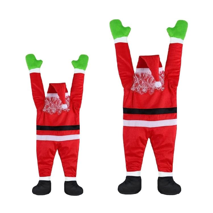 Christmas Hanging Santa Decoration,Outdoor Realistic Santa Climbing Roof Gutter Yard Holiday Outdoor Hanging Ornament