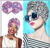 New African Print Pleated Turban Floral Beanie Knot Flower India Head Wrap Elegant Women Chemo Cap Bandana Headwear Head Cover