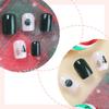 Simple Deep Green Christmas Tree Press-On Short Oval Nails