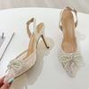 Fashion Eilyken Spring Butterfly-knot Pointed Toe Women Pumps Elegant High Heels Slingbacks Buckle Strap Shoes Zapatos De Mujer