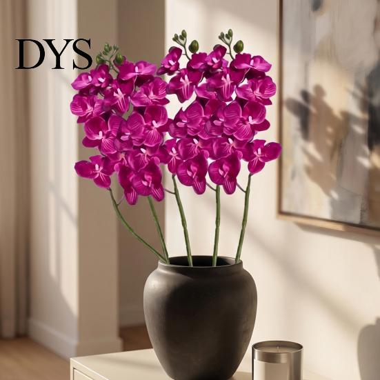 Maintenance Free Faux Floral Arrangements Artificial Phalaenopsis Silk Orchid Flower for Home Decor, Realistic Velvet Plant Decorative Plants Weddings