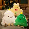 Christmas Ginger Bread Rabbit Plush Pillow Stuffed Cookie Decor Cushion Funny XMas Tree Party Decor Doll Plushie Nice Gift