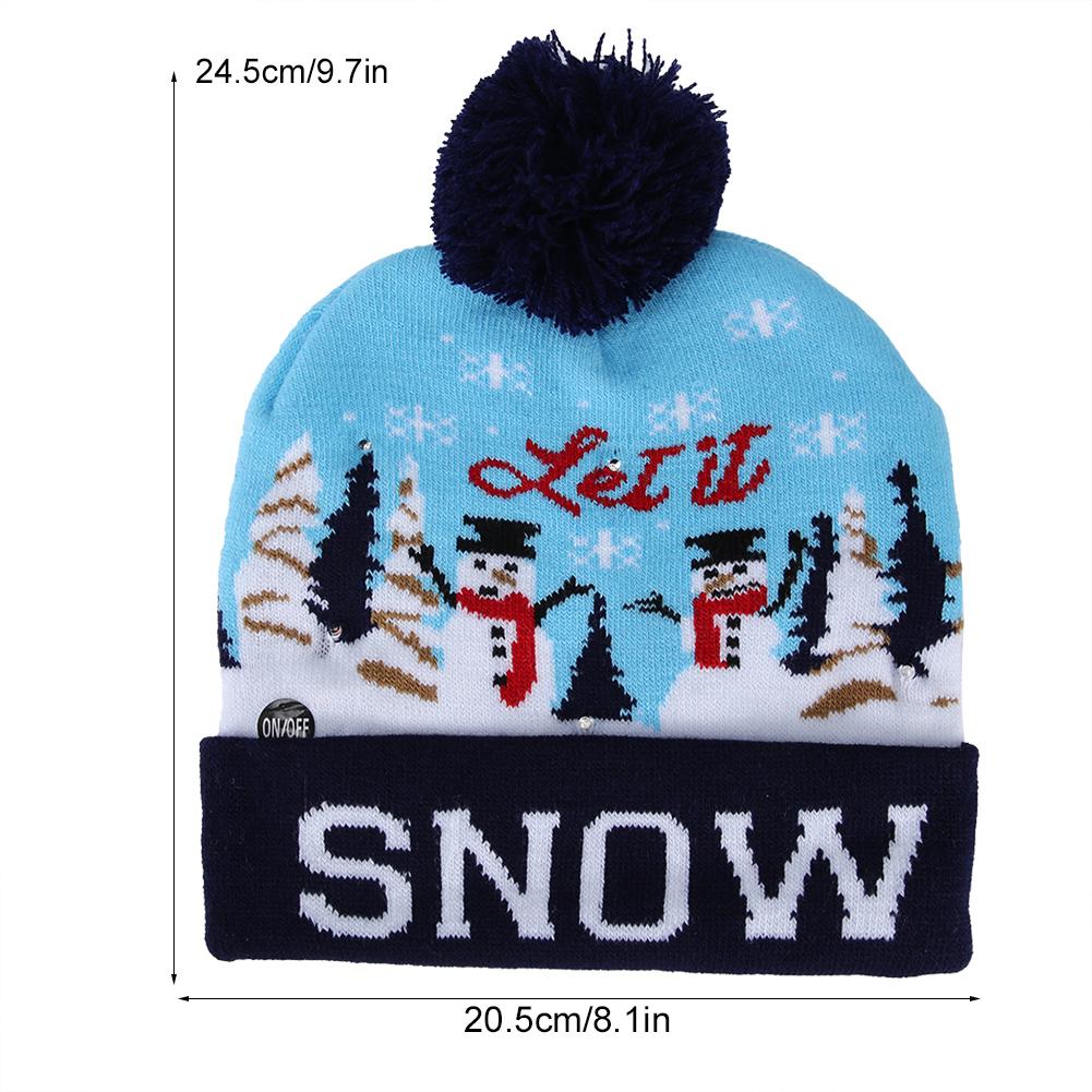 Christmas Knitted Soft Warm Winter Hat Light Hat for Children Adults Festivals Holiday Party