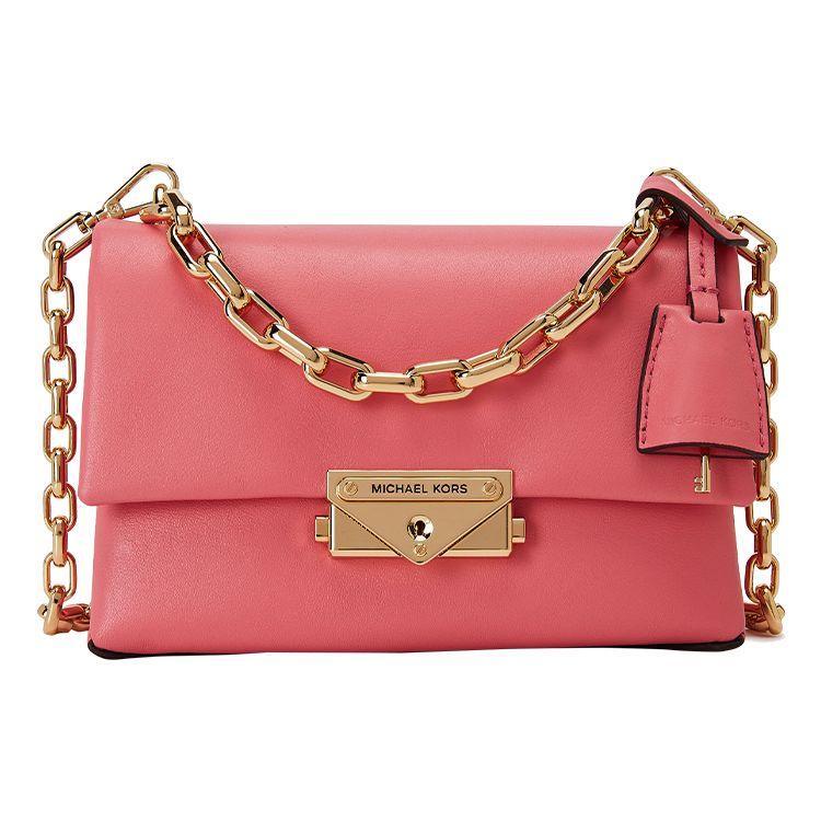 

Michael Kors Cece Gold Buckle Flap Solid Color Chain Leather Handbag Shoulder Bag Crossbody Bag Mini Women handbags Light-Pink 32S9G0EC0L-644 Basic Set (Bag+Dust Bag)