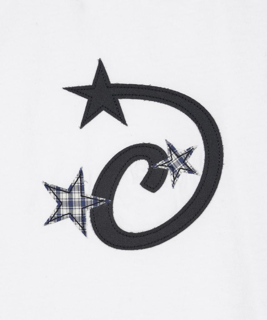 Lujeoseukeulleob Star Applique Crop Ringer T-Shirt White