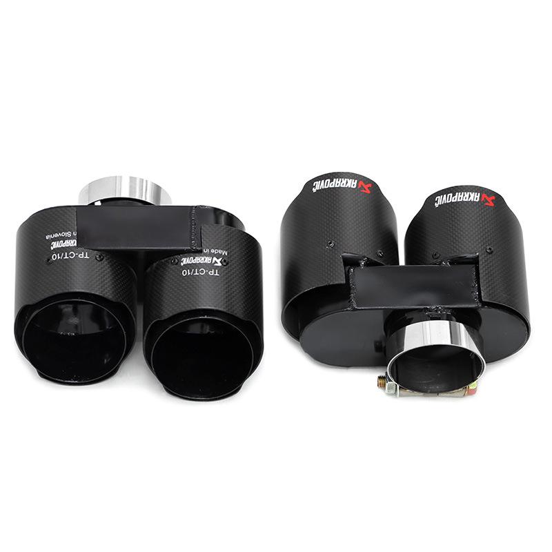 Stainless Steel & Black Carbon Fiber Quad Exhaust Pipes for BMW 4 Series (425, 430, G22, G26) - No Cutting/Welding Required