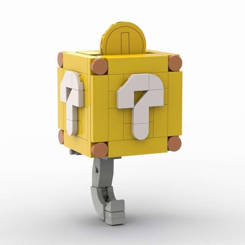 Oyun anime soru işareti bloğu altın para MOC evrensel anahtar kancası yapboz seti yapı taşı modeli erkek ve kız oyuncak hediye