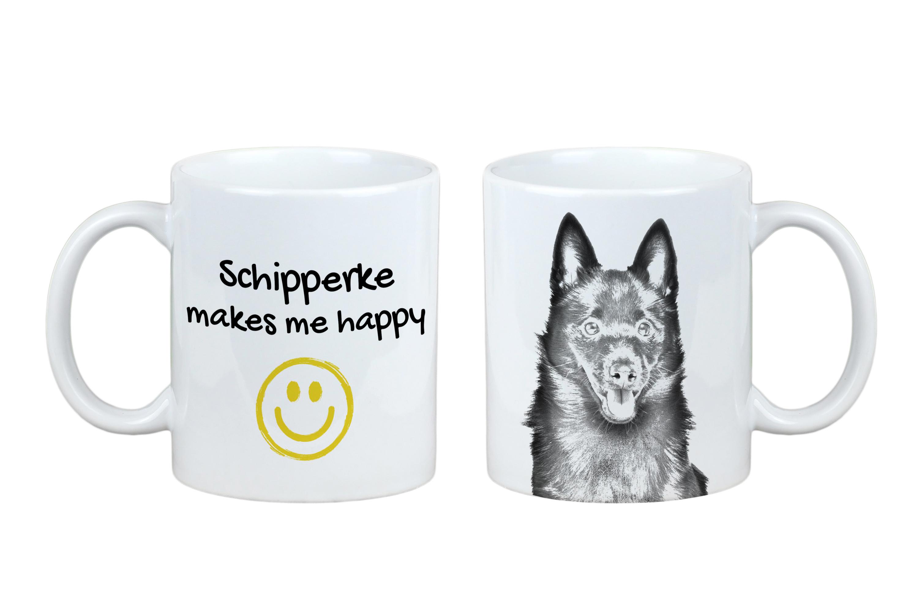 

Schipperke, Little Black Devil, Little Captain - cup with a dog, cheerful cup for a dog lover, personalized gift from the Art-Dog brand білий