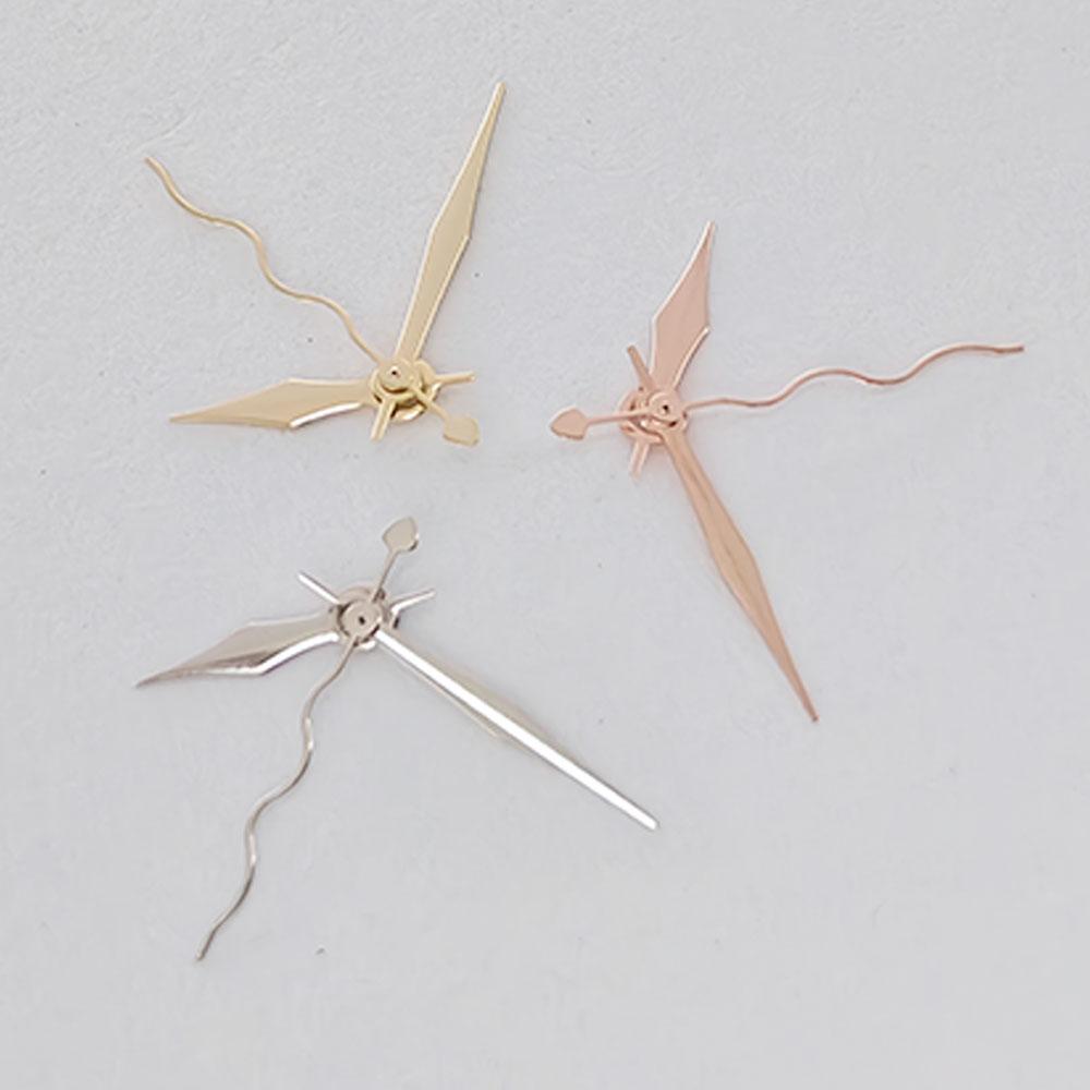 NH35 Watch Hands NH35A NH36 4R 7S No Luminous Wavy Polished Pointers Gold Silver Rose Gold Curly Ripple for Seiko Part Needle