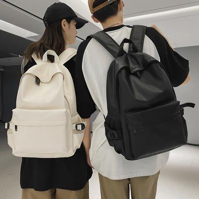Mochila feminina grande capacidade cor sólida estudantes do ensino médio mochila escolar masculina