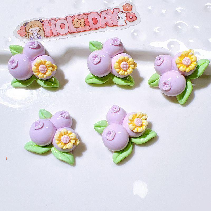 10Pcs New Cute Watermelon, Strawberry, Grape, Cherry Fruit Flat Back Resin Scrapbooking DIY Jewelry Craft Decoration Accessorie