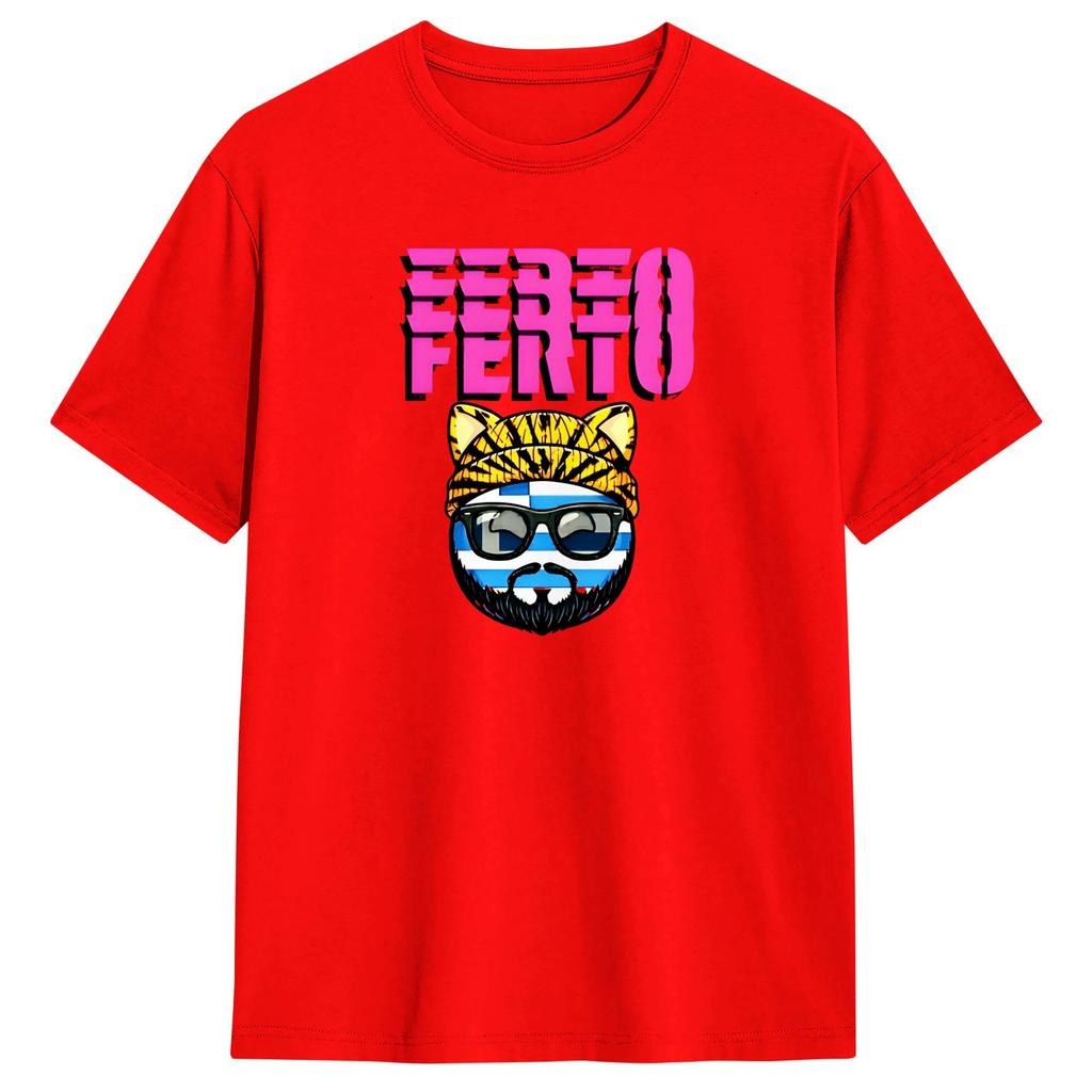 Akylas FERTO Song TShirts Unisex Eurovisions 2026 Casual Cotton Tee Shirt Round Neck Short Sleeve T Shirt Original Clothes