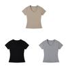 Casual White Cotton Blend Vneck Tshirt For Teen Girls Summer Wear