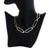 Minimalist Metal Irregular Hammer Pattern Adjustable for Women Fashion Gold Silver Color Oval Geometric Clavicle Chain Jewelry
