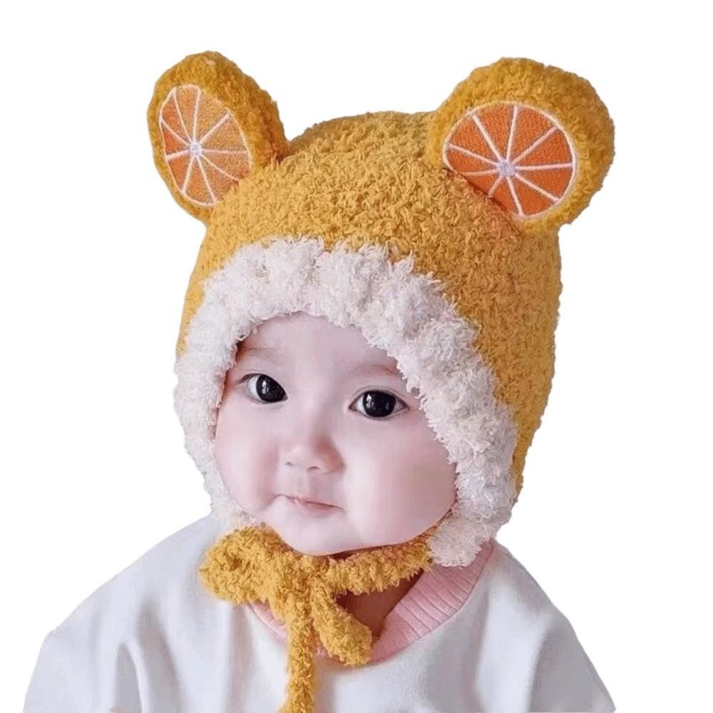 Lovely Fleece Fruit Ear Hat Winter Soft Baby Beanie Cap Thick Warm Ear Protection Hat Boys Girls