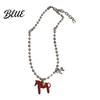 Horse Lover Gift Coated Pendant Necklace Bright Color Cute Charm