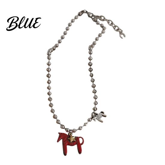 Horse Lover Gift Coated Pendant Necklace Bright Color Cute Charm