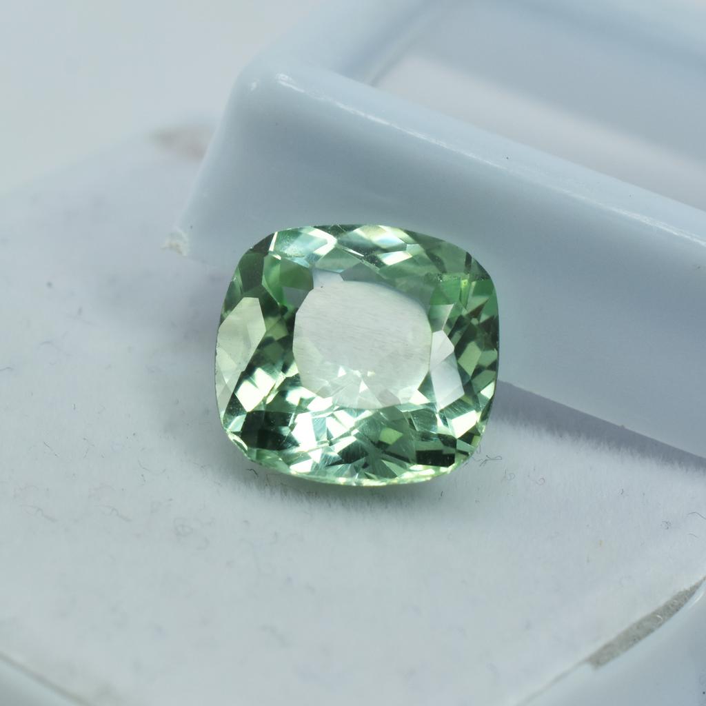 Natural Bluish Green Sapphire 7.11 Ct Square Cushion Certified Gemstone