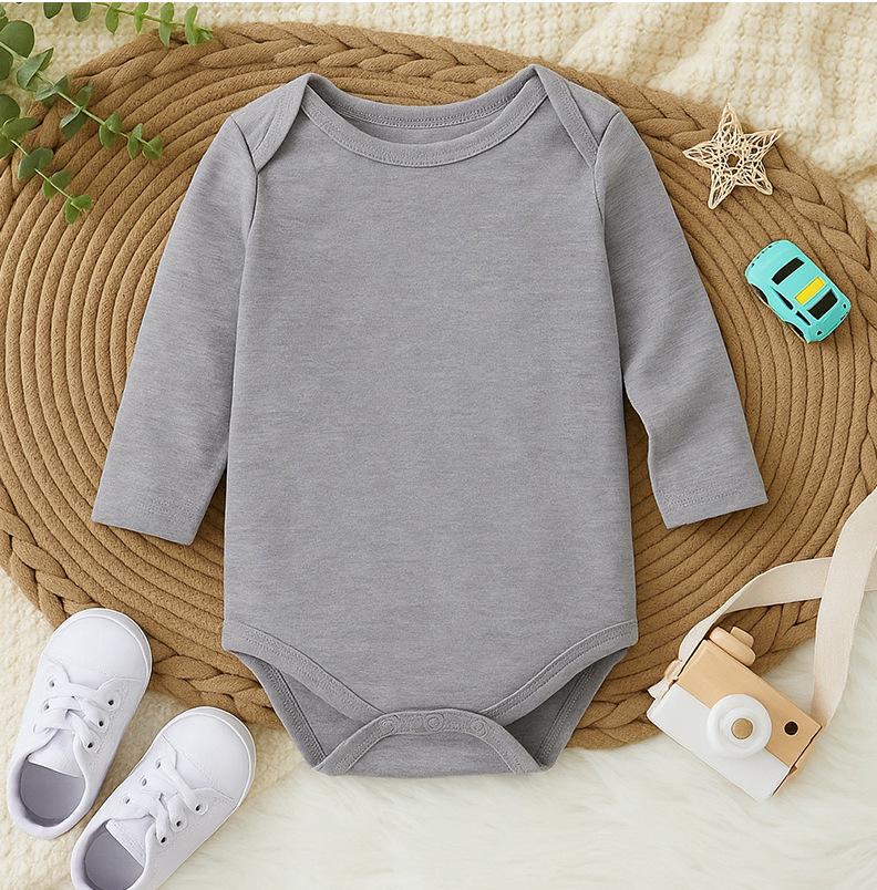 Baby Langarm-Baumwoll-Body mit Bauchschutz für Frühling & Herbst