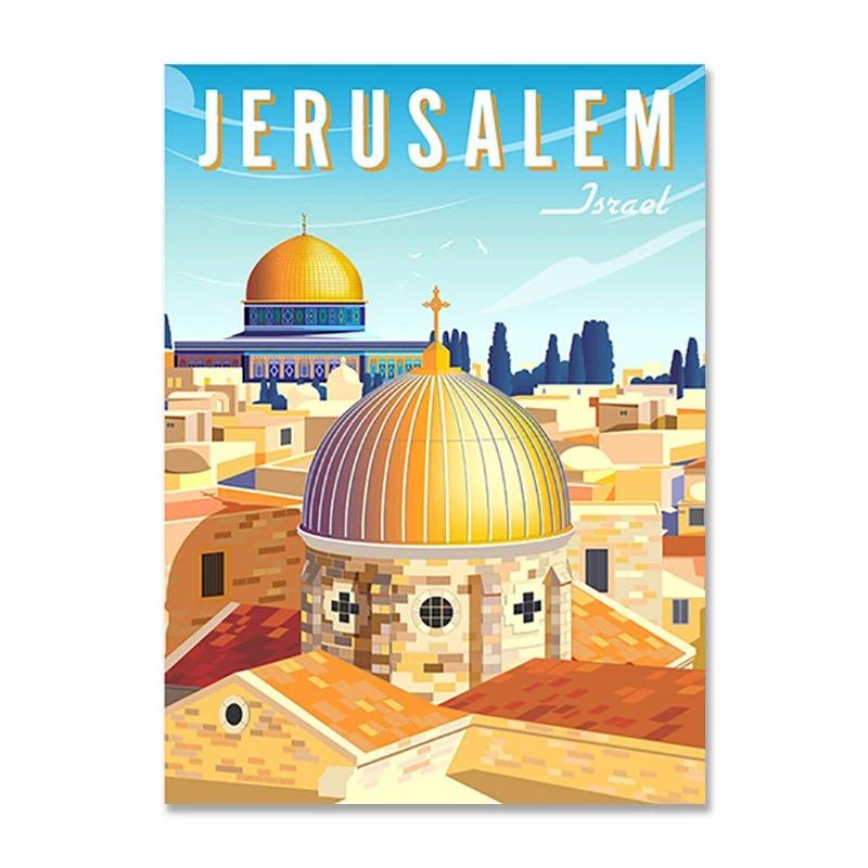 Nordic Vintage Metal Tin Signs Travel Cities Posters Turkey Dubai Tanzania Landscape Retro Plate Home Wall Decor Room Decoration