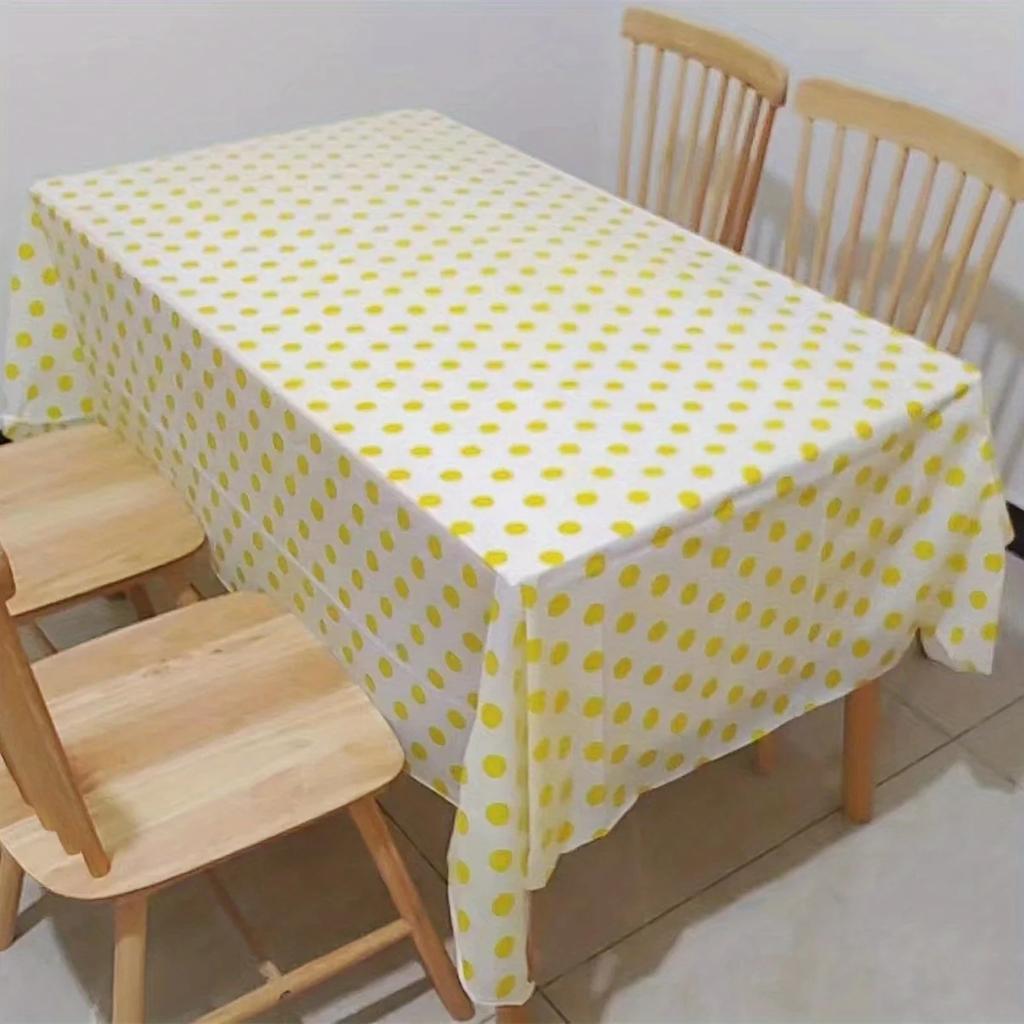 Waterproof And Oil-Proof Polka Dot Disposable Rectangular Tablecloth Peva Material Restaurant Hotel Tablecloth For Home Party