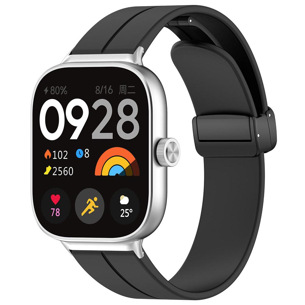 Silicone Strap Adjustable Smart Watch Band Magnetic Folding Buckle Sweatproof Watchband for Redmi Watch 4 for Xiaomi Band 8 Pro