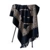 Autumn and winter scarves new versatile embroidered cashew nut scarves women's thickened warm fringed shawls