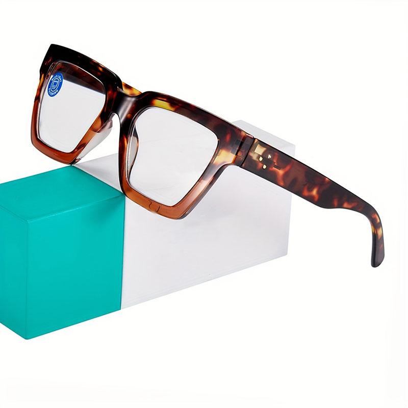 Classic Square Reading Glasses Men Women Big Frame Leopard Presbyopia Eyeglasses Eyewear With High Quality +1.0 +2.0...+4.0