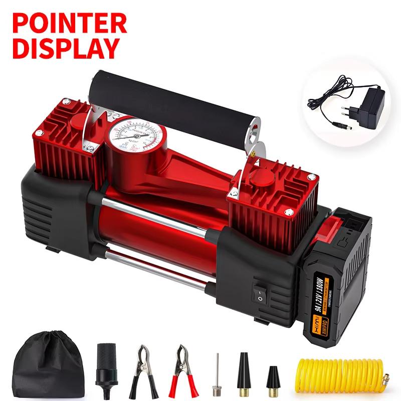 

Насос для накачивания шин с цифровым манометром, сверхмощный, двухцилиндровый, 12 В