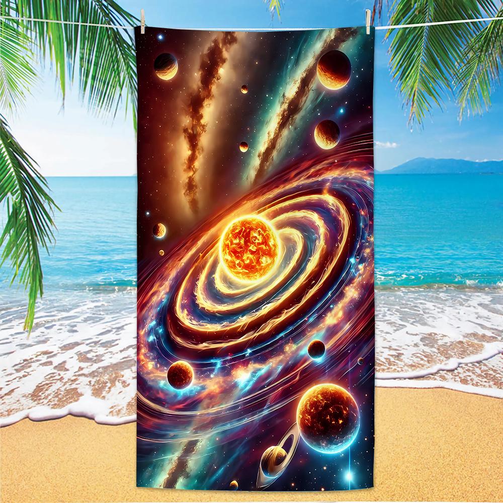 

Starry Sky Beach Towel, Digital Printing Thin Quick-Dry Anti-Sand Microfiber Lightweight for Swim, Yoga, Travel, Gym, Gift W30*H60(CM)